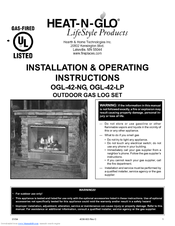 Heat & Glo OGL-42-LP Installation & Operating Instructions Manual