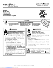 Heat & Glo LifeStyle PCFM-HNG Owner's Manual