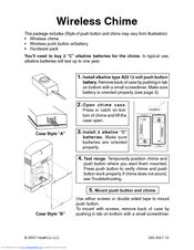 HeathCo Wireless Chime 595-5551-10 Owner's Manual