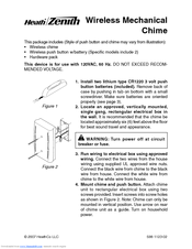 Heath Zenith Wireless Mechanical Chime 598-1123-02 Owner's Manual