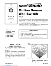 Heath Zenith Motion Sensor Wall Switch 6103 Owner's Manual