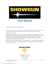 High End Systems SHOWGUN User Manual