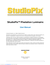 High End Systems StudioPix Pixelation Luminaire User Manual