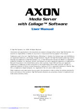 High End Systems AXON User Manual