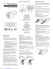 High Resolution Technologies Security Camera User Manual