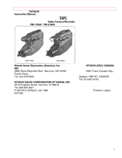 Hitachi VM-1700A - Camcorder Instruction Manual