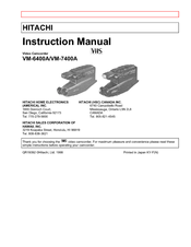 Hitachi VM-6400A - Camcorder Instruction Manual