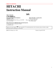 Hitachi VM-8400LA - Camcorder Instruction Manual