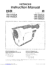 Hitachi VME-565LA - Camcorder Instruction Manual