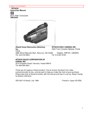 Hitachi VME-54A - Camcorder Instruction Manual