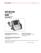 Hitachi VMH-100LA - Camcorder Instruction Manual