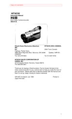 Hitachi VMH-71A - Camcorder Instruction Manual