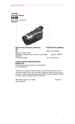 Hitachi VMH-81A - Camcorder Instruction Manual