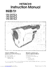 Hitachi VM-D875LA Instruction Manual