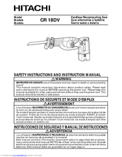 Hitachi CR 18DV Safety And Instruction Manual