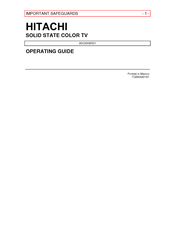Hitachi 20CX20B Operating Manual