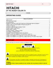Hitachi 27MM20B Operating Manual