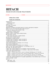 Hitachi 31CX4B, 31UX5B Operating Manual