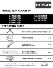 Hitachi 53UWX10BA Operating Manual