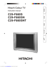 Hitachi C29-F880SNT Instruction Manual