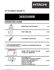Hitachi UltraVision 36SDX88B Operating Manual