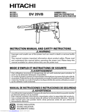 Hitachi DV 20VB Safety And Instruction Manual