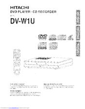 Hitachi DV-W1U Instruction Manual