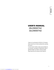 Hitachi 26LD9000TA2 User Manual