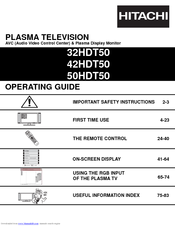 Hitachi UltraVision HDT Series 42HDT50 Operating Manual