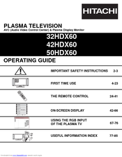Hitachi 42HDX60 Operating Manual