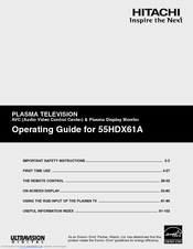 Hitachi 55HDX61A Operating Manual
