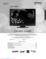 Hitachi L32A104 Owner's Manual
