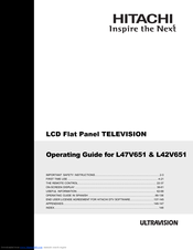Hitachi UltraVision L47V651 Operating Manual