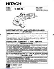 Hitachi G 12SA2 Instruction And Safety Manual