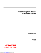 Hitachi GR2000-B Series Quick Start Manual