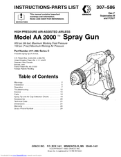 Graco AA 2000 Instructions And Parts List