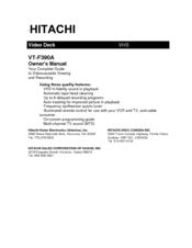Hitachi VT-F390A Owner's Manual