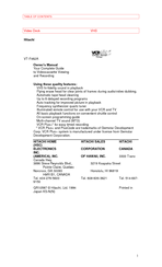 Hitachi VT-F482A Owner's Manual