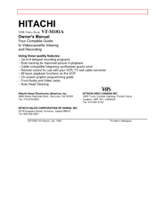 Hitachi VT-M181A Owner's Manual