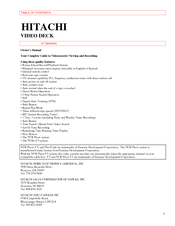 Hitachi VT-MX424A Owner's Manual
