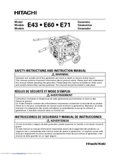 Hitachi E43 Safety Instructions And Instruction Manual