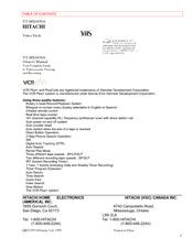 Hitachi VT-MX4430A Owner's Manual