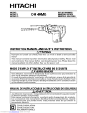 Hitachi DH40MB Instruction Manual And Safety Instructions