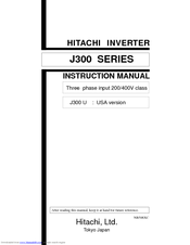 Hitachi J300U Series Instruction Manual
