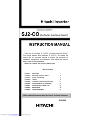 Hitachi SJ2-CO Instruction Manual
