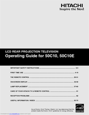Hitachi 50C10 - LCD Projection TV Operating Manual
