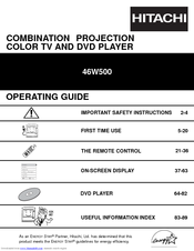 Hitachi 46W500 Operating Manual