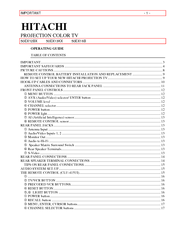 Hitachi 50EX13KX Operating Manual