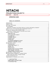 Hitachi 50EX14BV Operating Manual