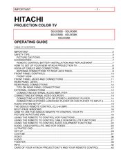 Hitachi 55UX58B Operating Manual